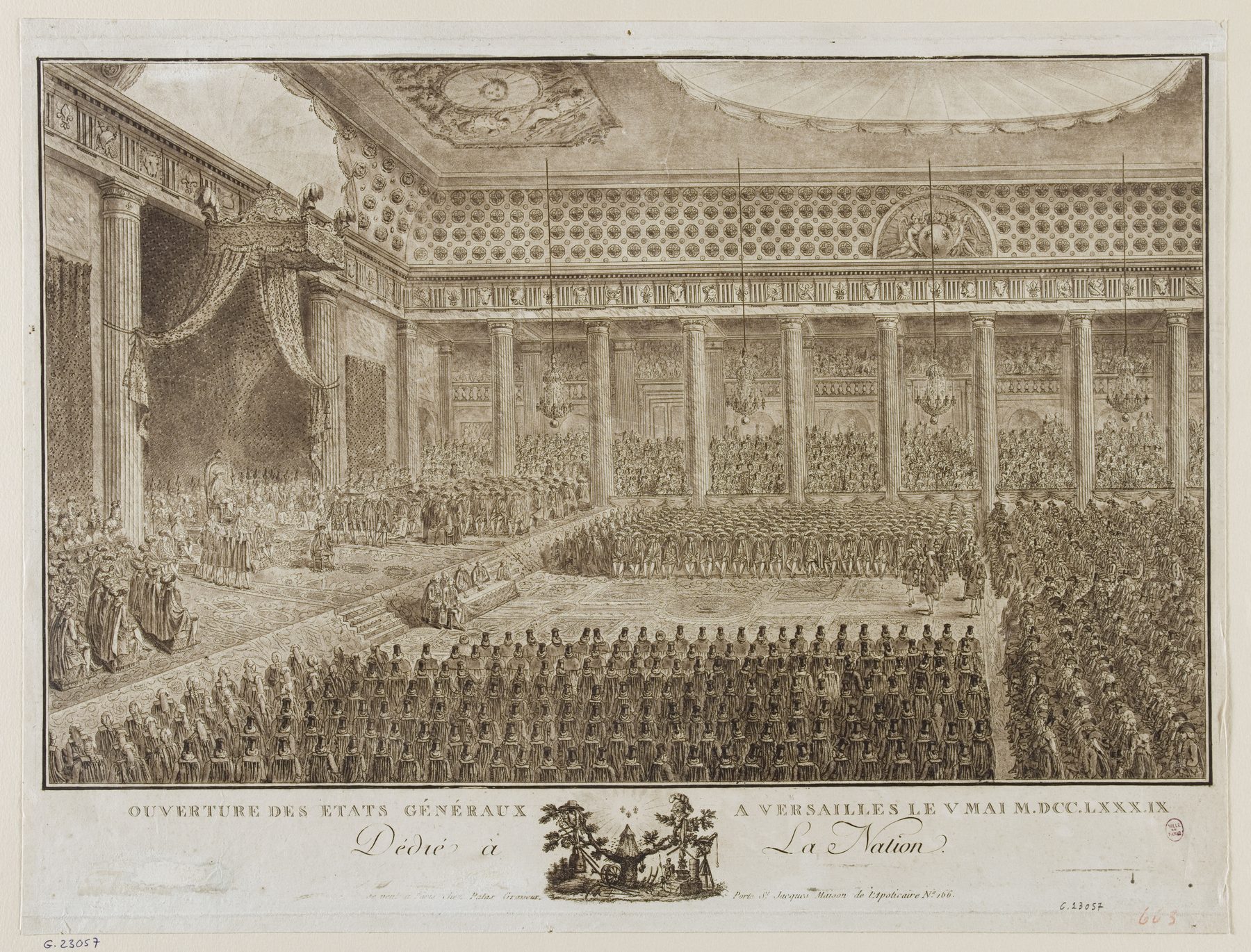1789年5月5日、ヴェルサイユで開かれた三部会を描いた版画